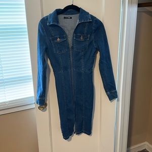 Zipper Denim Dress